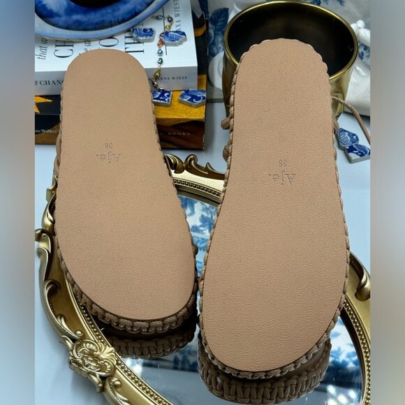🆕 AJE 🧿 NWOT Tryphena Platform Twist Sandal, Beige - SIZE 38 - Picture 10 of 16